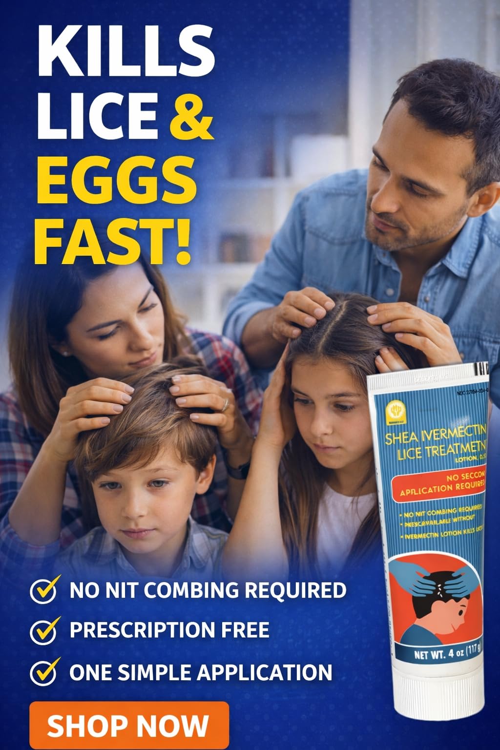 Shea Ivermectin Lice Treatment applied to scalp for targeted treatment