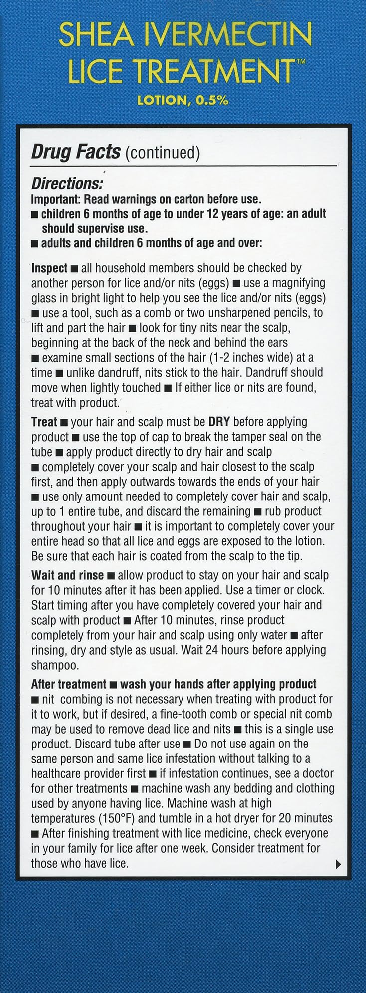 Shea Ivermectin Lice Treatment shows nourishing shea butter base