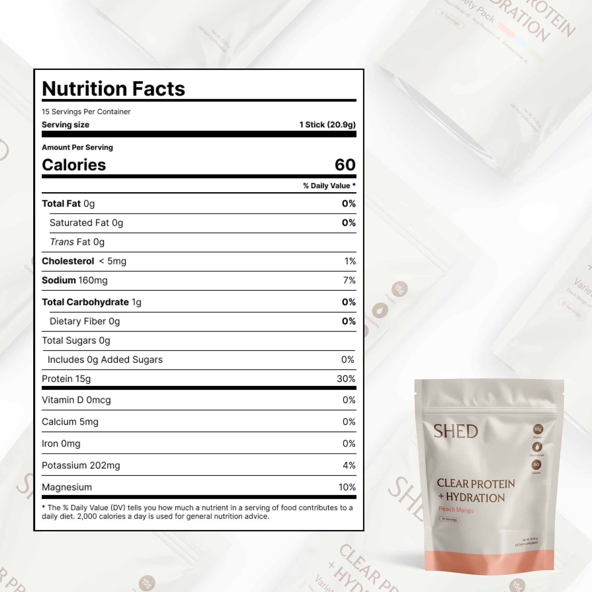 Shed Clear Protein Variety Pack box presents three flavor options for choice.