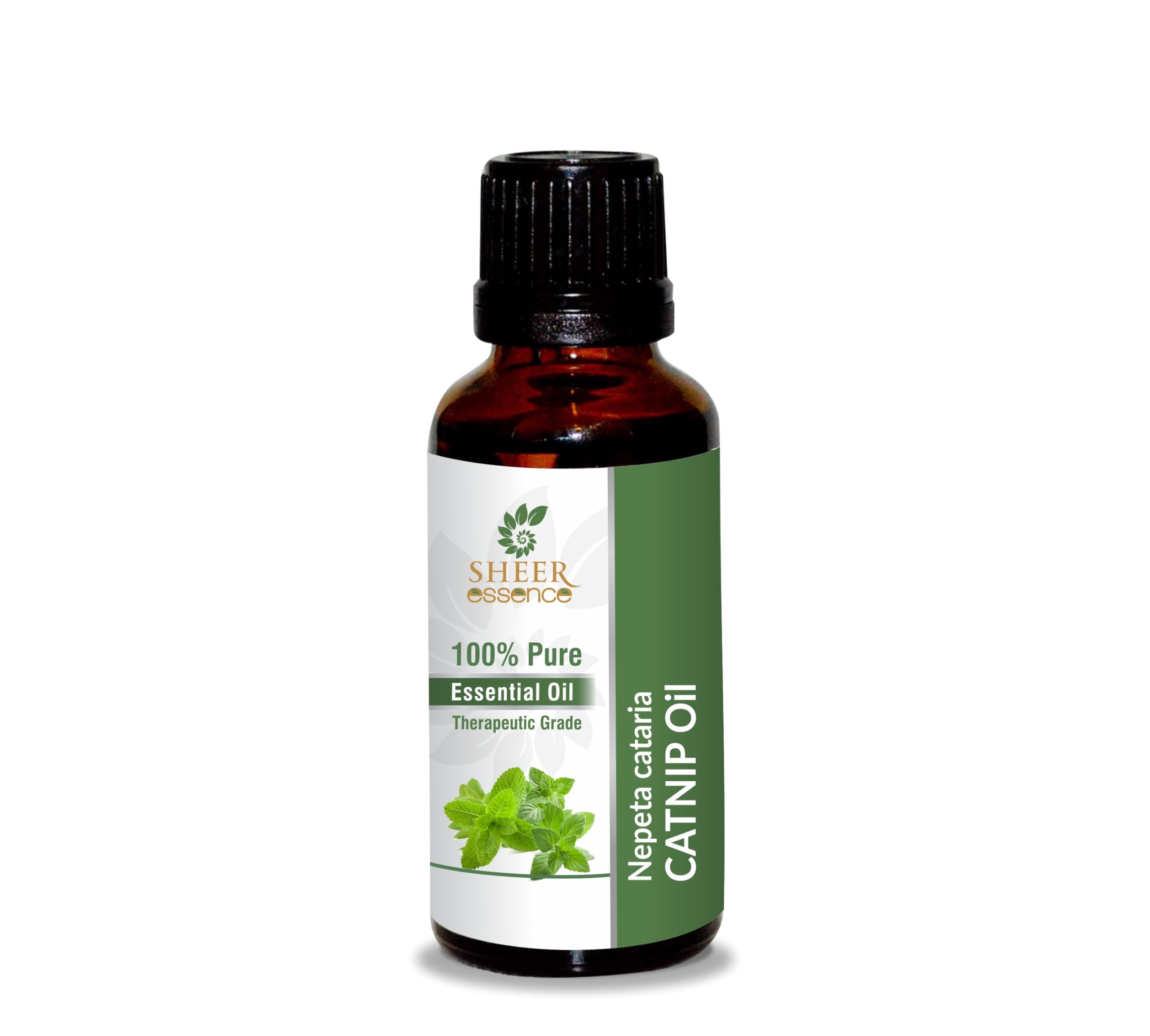Sheer Essence Catnip Oil bottle with premium glass dropper for precise aromatherapy