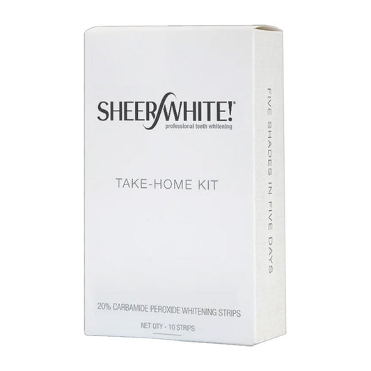 Sheer White! film kit packaging for professional-grade whitening results.