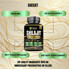 SHEVAT VITAMINS Shilajit capsules tablet close-up with minerals