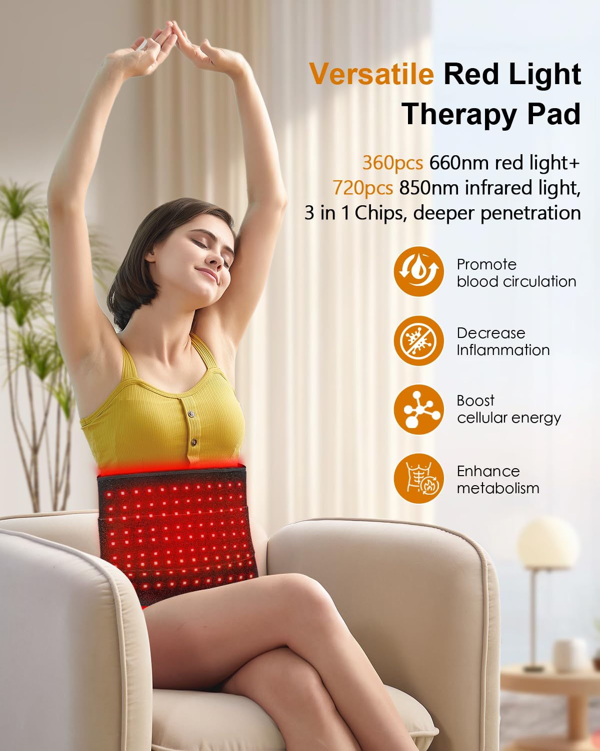 SHEVIEW pad control panel enables timer and brightness customization.