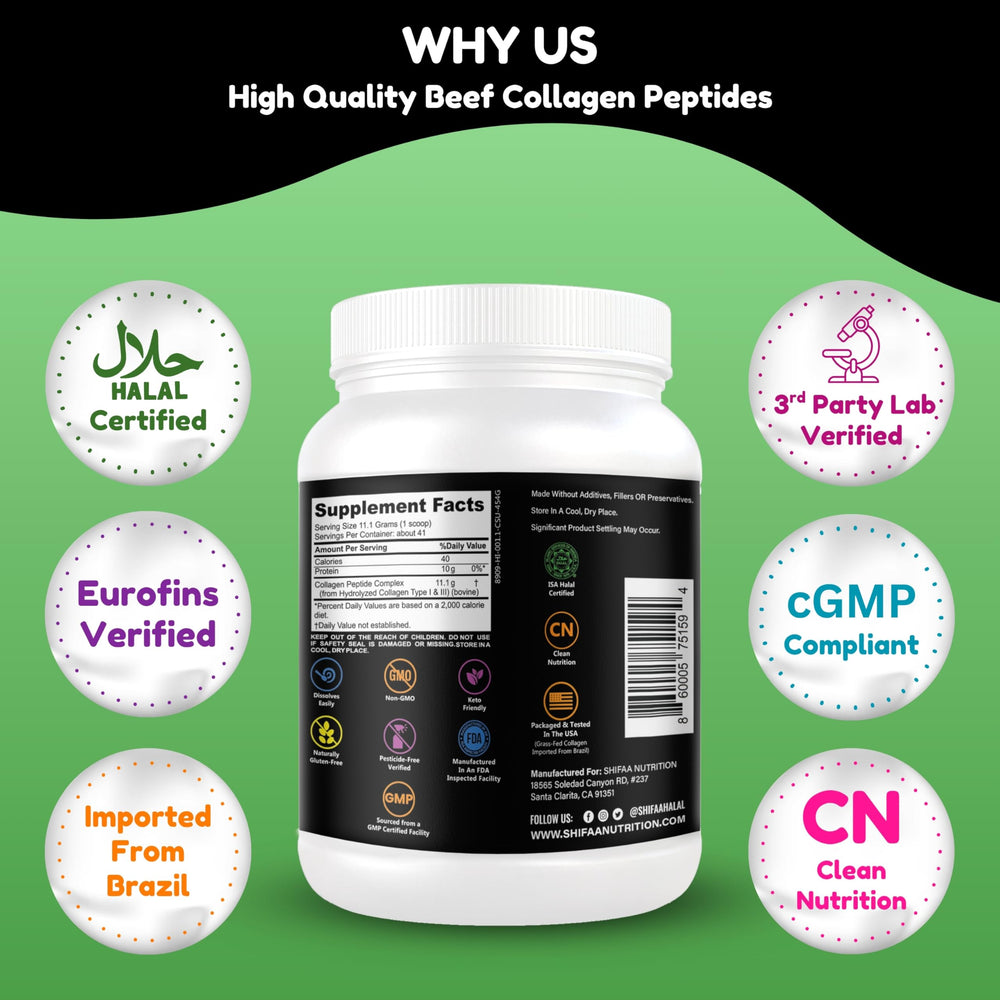 SHIFAA NUTRITION grass-fed bovine source for collagen