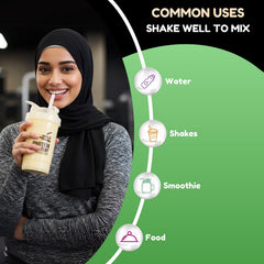 SHIFAA NUTRITION Halal-certified label signals trusted quality and clean formula