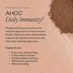 Close-up of SHII AHCC powder texture showing fine consistency