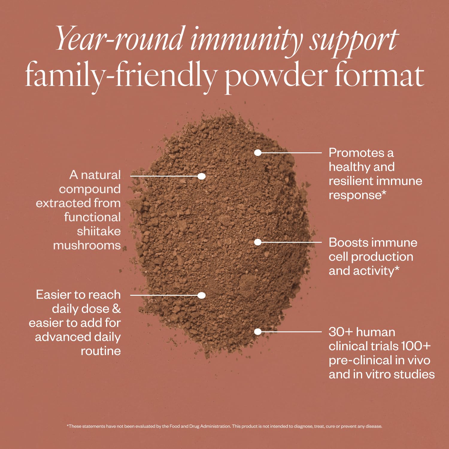 SHII AHCC Daily Immunity Powder stirred into smoothie for easy daily boost
