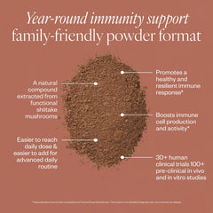 SHII AHCC Daily Immunity Powder stirred into smoothie for easy daily boost