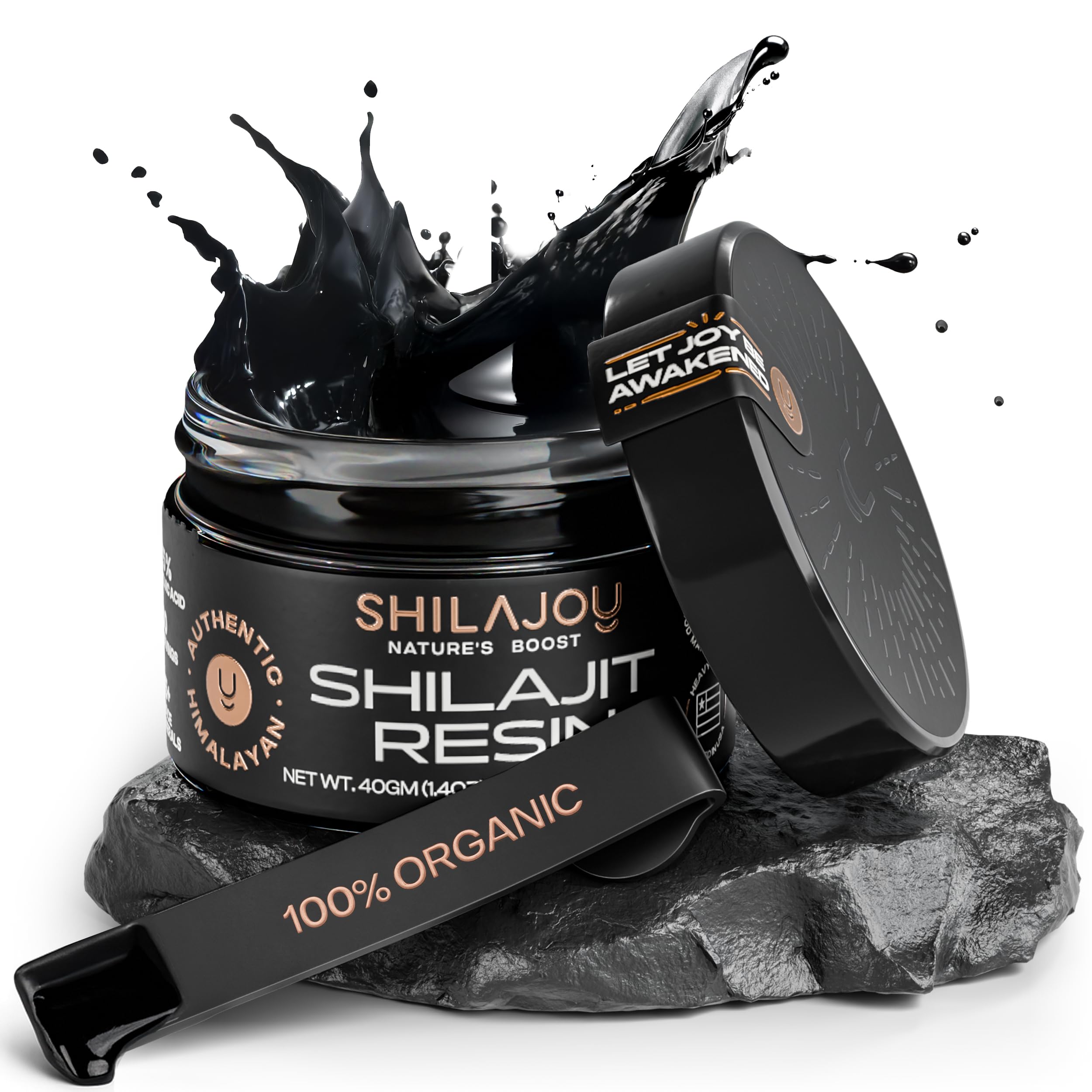 SHILAJOY organic Shilajit resin bottle highlighting pure Himalayan energy potential.