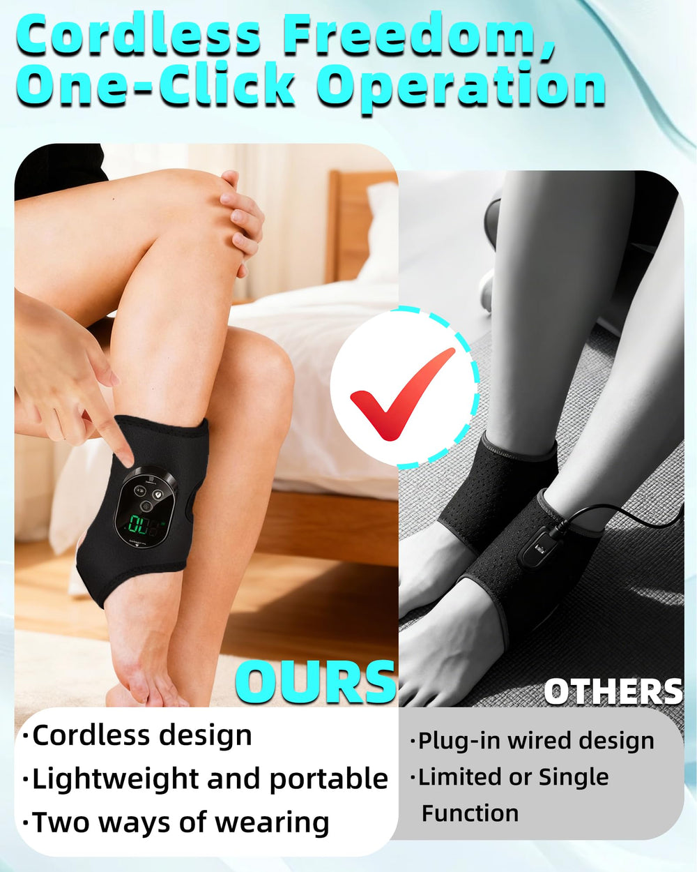 Shinbox 3000mAh cordless massager with long battery life