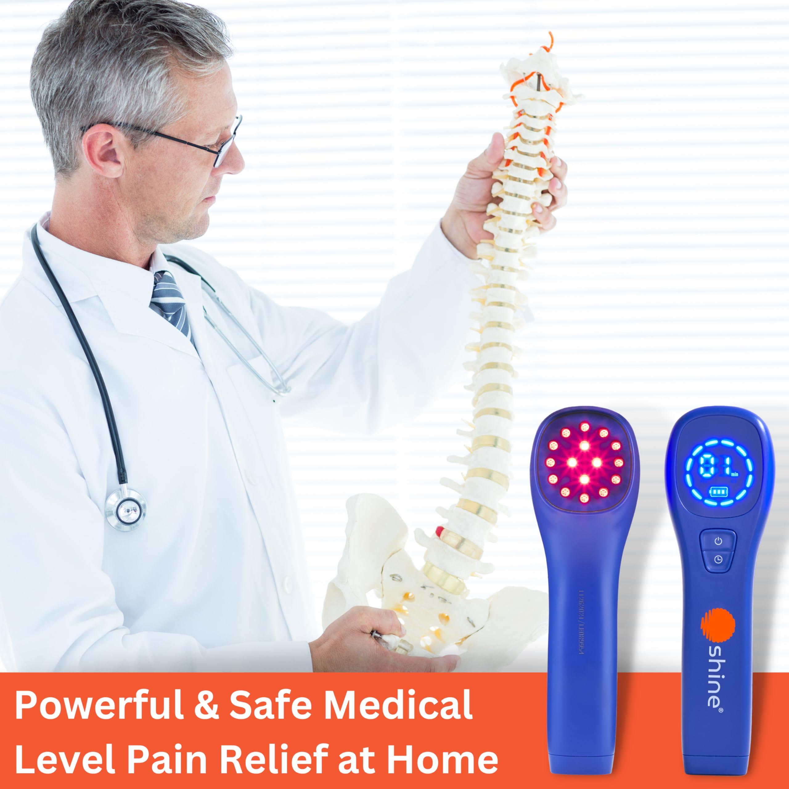 SHINE Relief handheld use for targeted red and near-infrared therapy