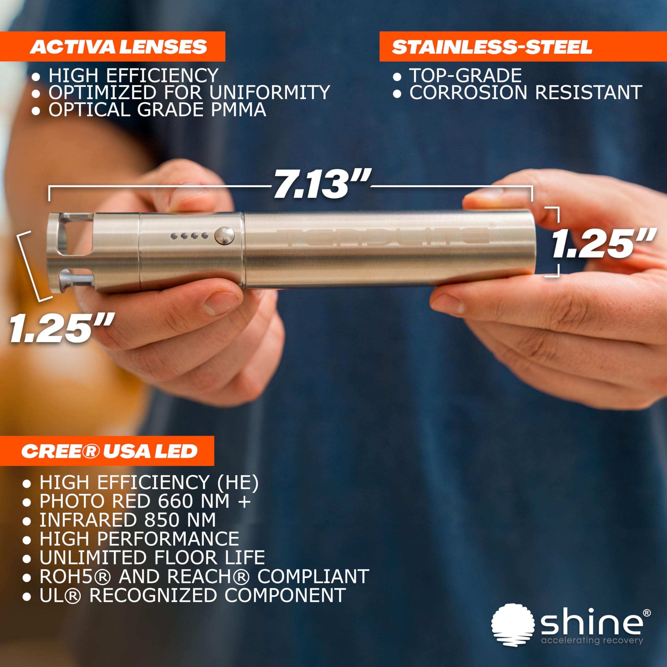SHINE Tendlite Pro portable use ideal for on-the-go wellness