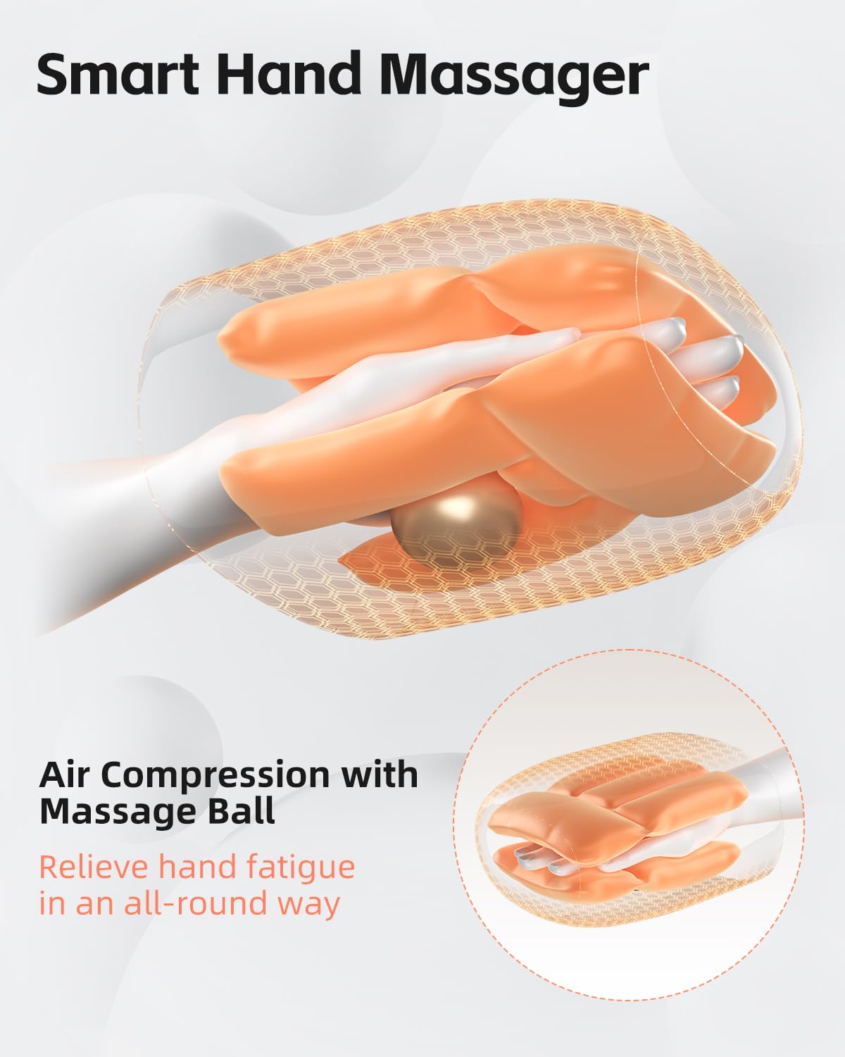 SHINE WELL hand massager heat function delivering soothing warmth for tired hands