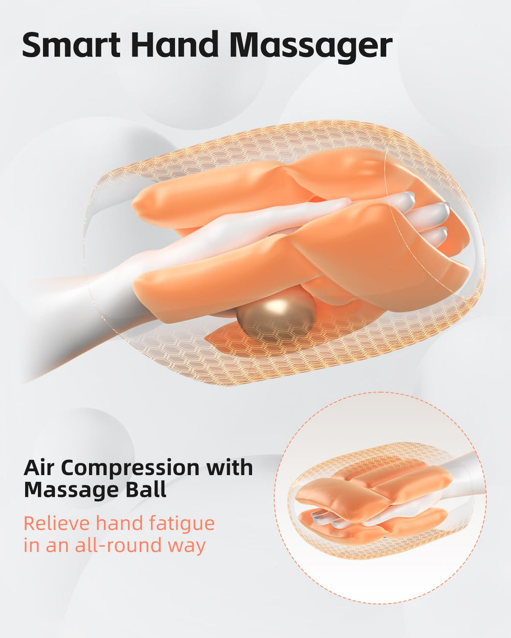 SHINE WELL hand massager heat function delivering soothing warmth for tired hands