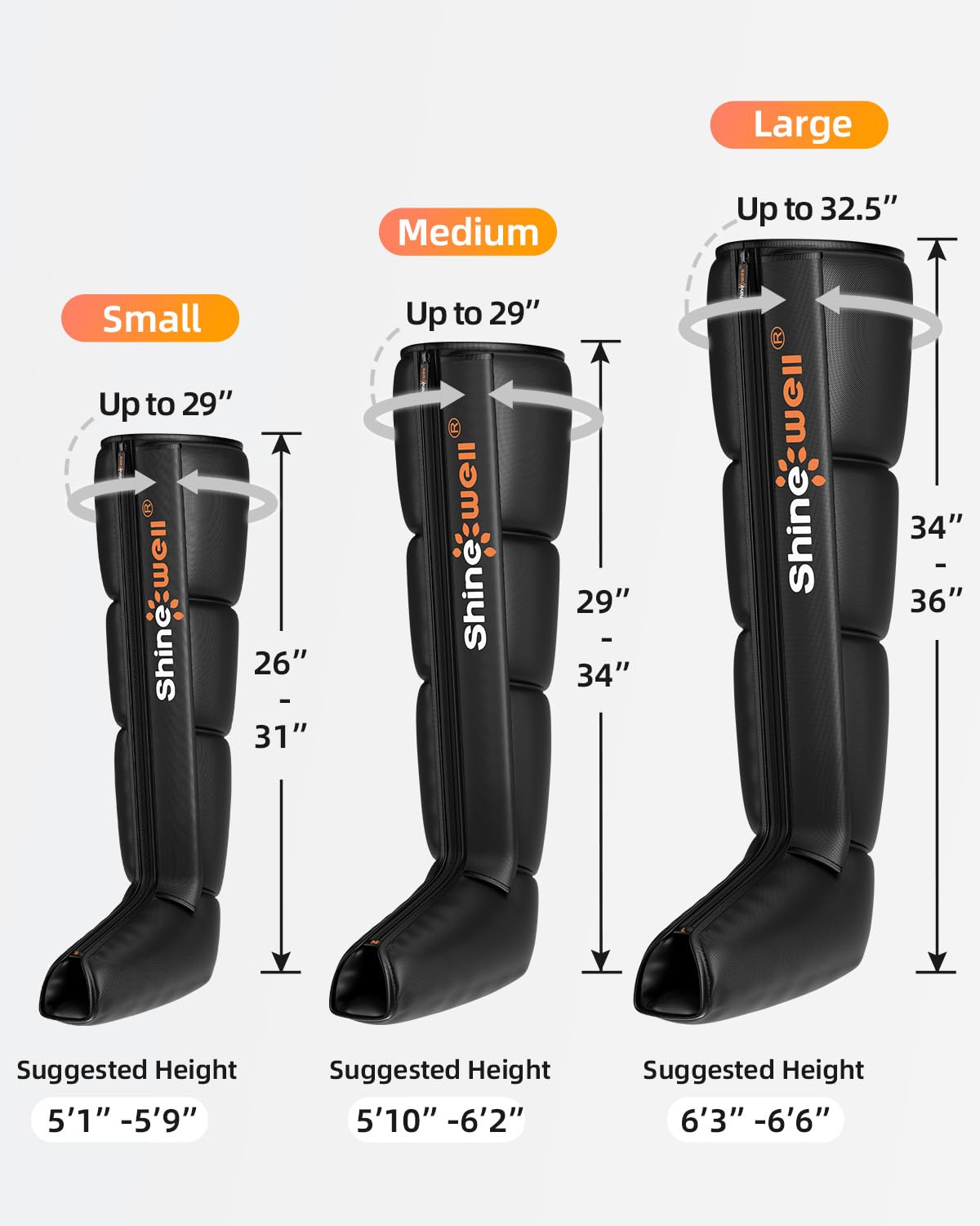SHINE WELL leg recovery boot in use with clear control access