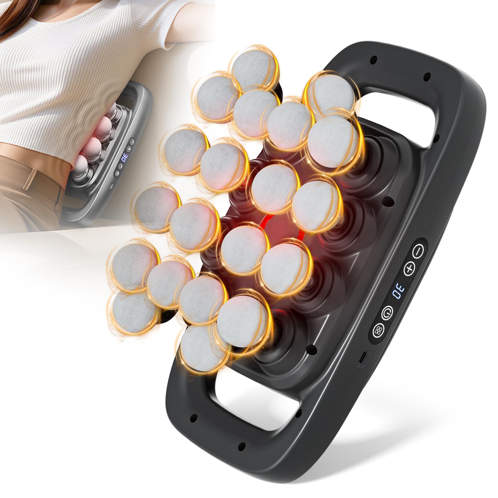 Shineforu 20-head massage gun kit for full-body relief and targeted muscle release.