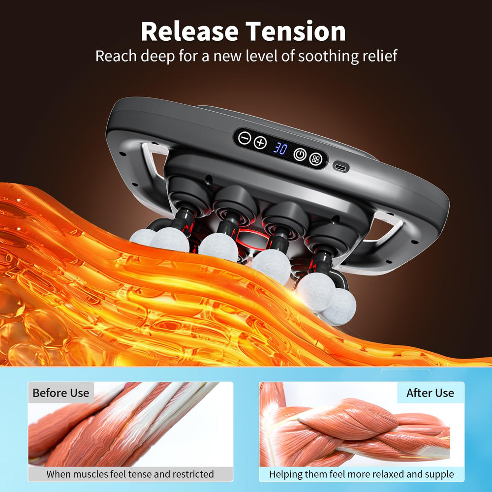 Shineforu massage gun delivers 50kg-force deep percussion for post-workout relief.