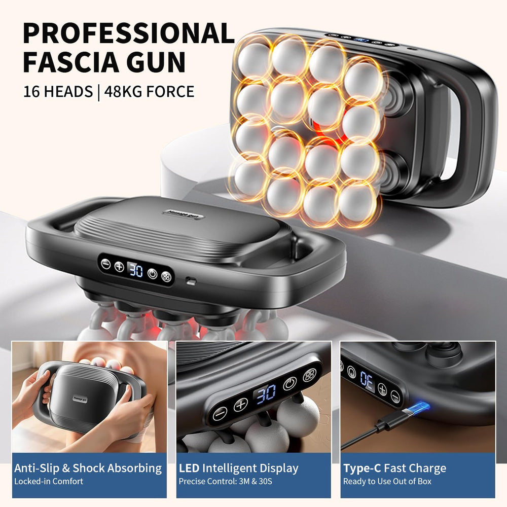 Shineforu massage gun attachments laid out for versatile therapy.