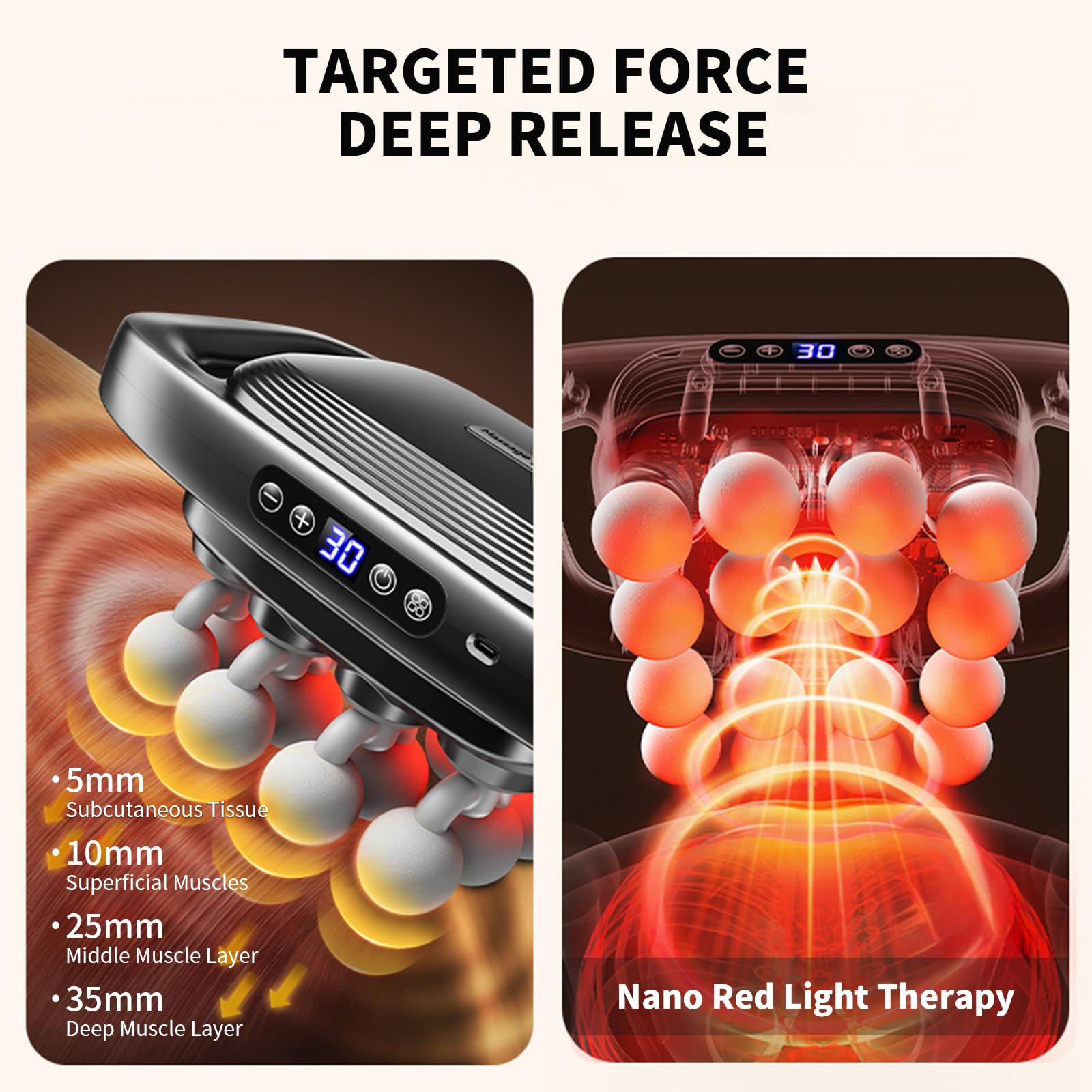 Shineforu massage gun operates quietly for in-home use.