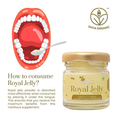 Shiva Organic Royal Jelly Powder in a kitchen setting for daily nutrition.