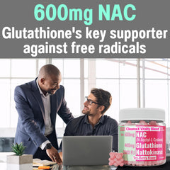 SHIZAM ingredients panel highlights NAC, nattokinase, and reduced glutathione.