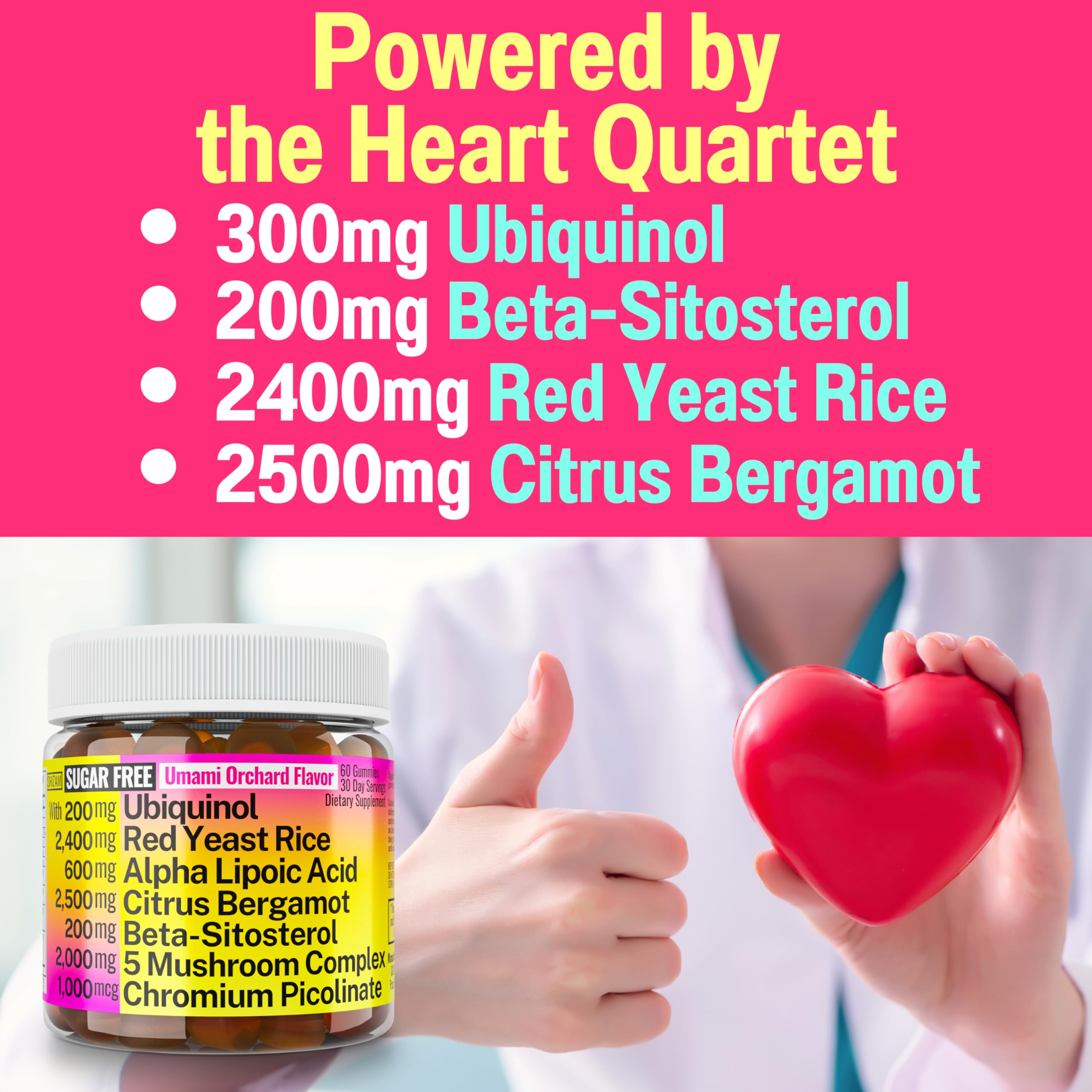 SHIZAM red yeast rice and ubiquinol ingredients showcased for potential heart support.