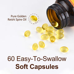 Shomira Reishi Spore Oil being poured for easy daily dosing and routine.