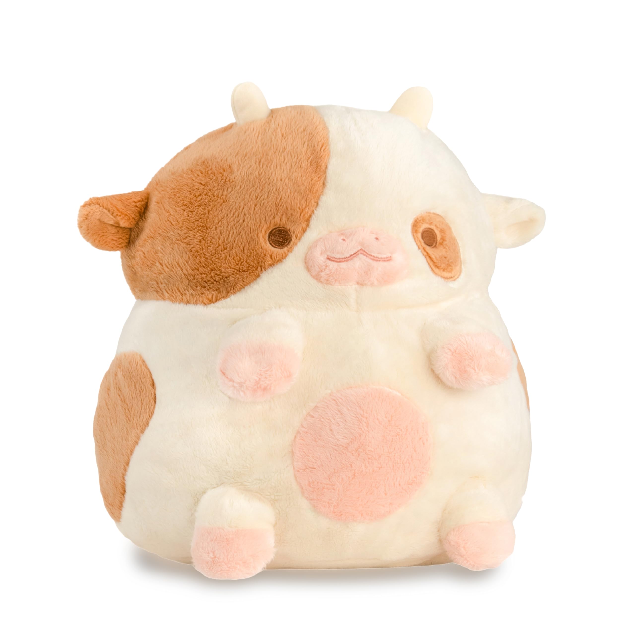 Shopzoki Strawberry Cow heat pack removable for targeted warmth.