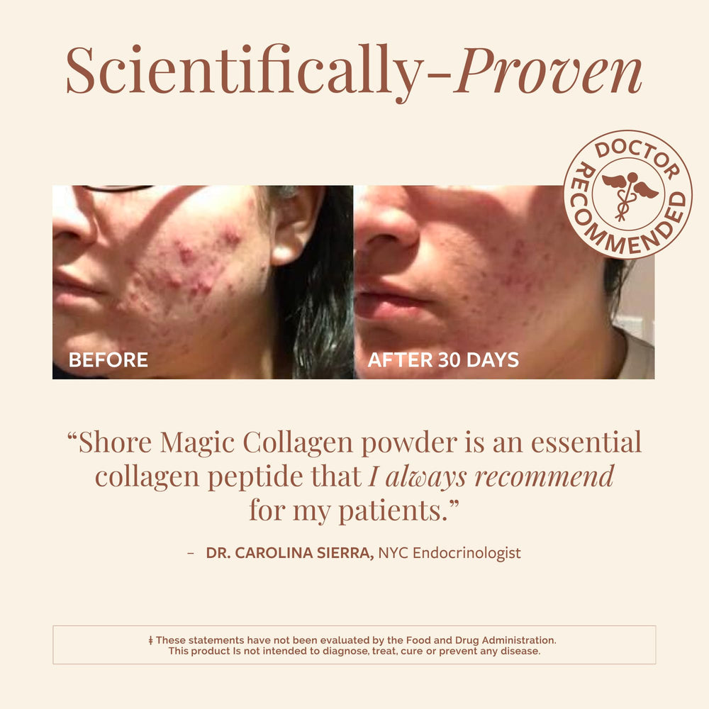 Shore Magic collagen dissolving in coffee for a smooth, flavorless boost.