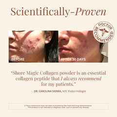 Shore Magic collagen dissolving in coffee for a smooth, flavorless boost.