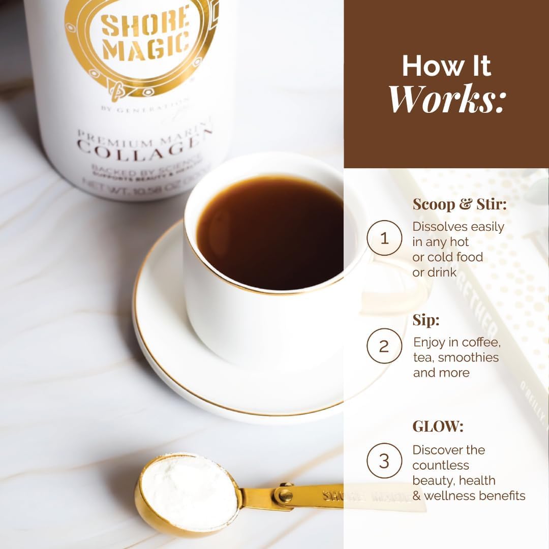 Shore Magic Marine Collagen Powder in a smoothie for a flavorless boost