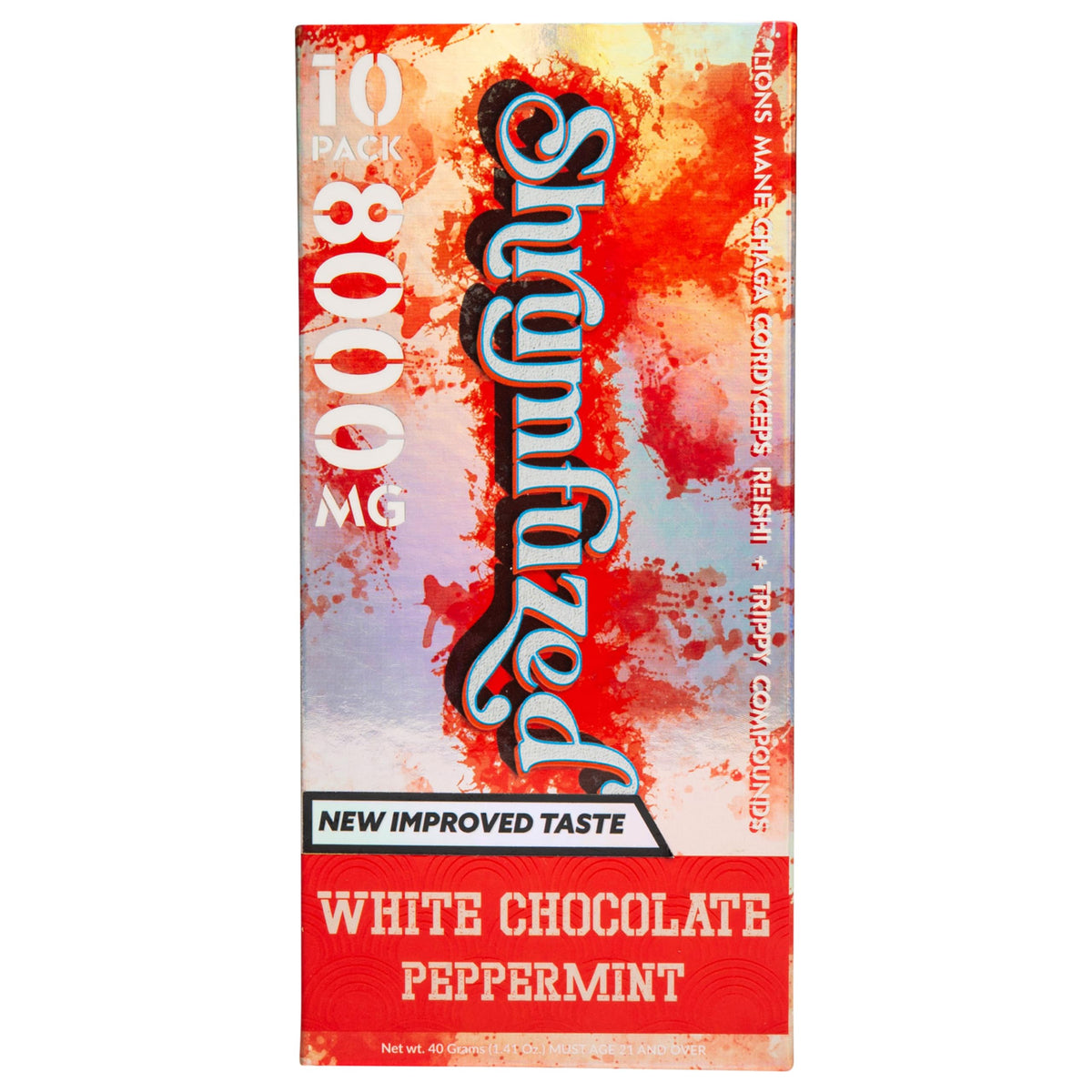 Shrumfuzed new taste packaging close-up for convenient daily gummies