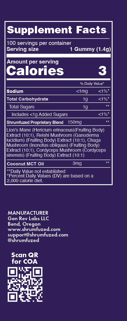 Shrumfuzed Miniz packaging showing child-resistant safety and tamper-evident seal