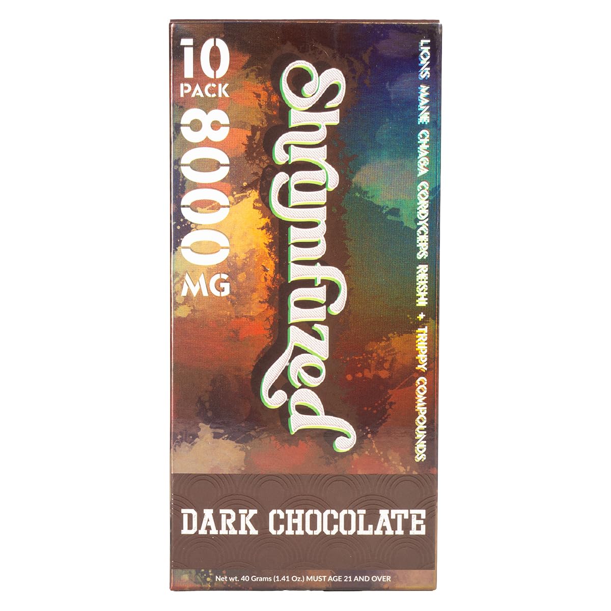 Shrumfuzed nootropic gummy bottle closeup highlighting premium mushrooms for daily focus.
