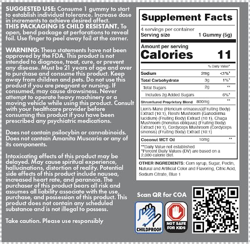 Shrumfuzed nootropic gummy morning routine close-up for gentle energy boost.