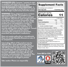 Shrumfuzed nootropic gummy morning routine close-up for gentle energy boost.
