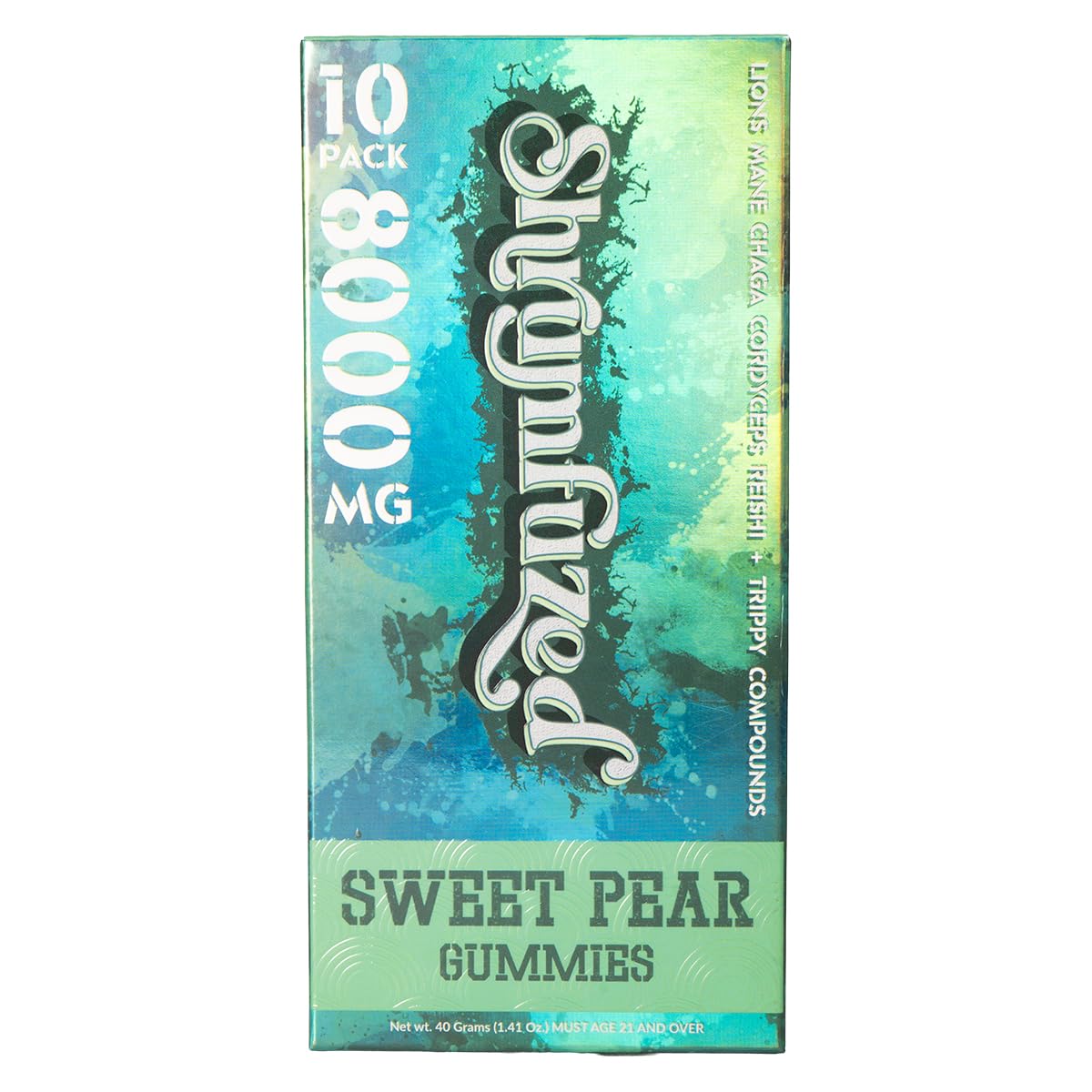 Shrumfuzed gummy packaging close-up showing tamper-evident seal.