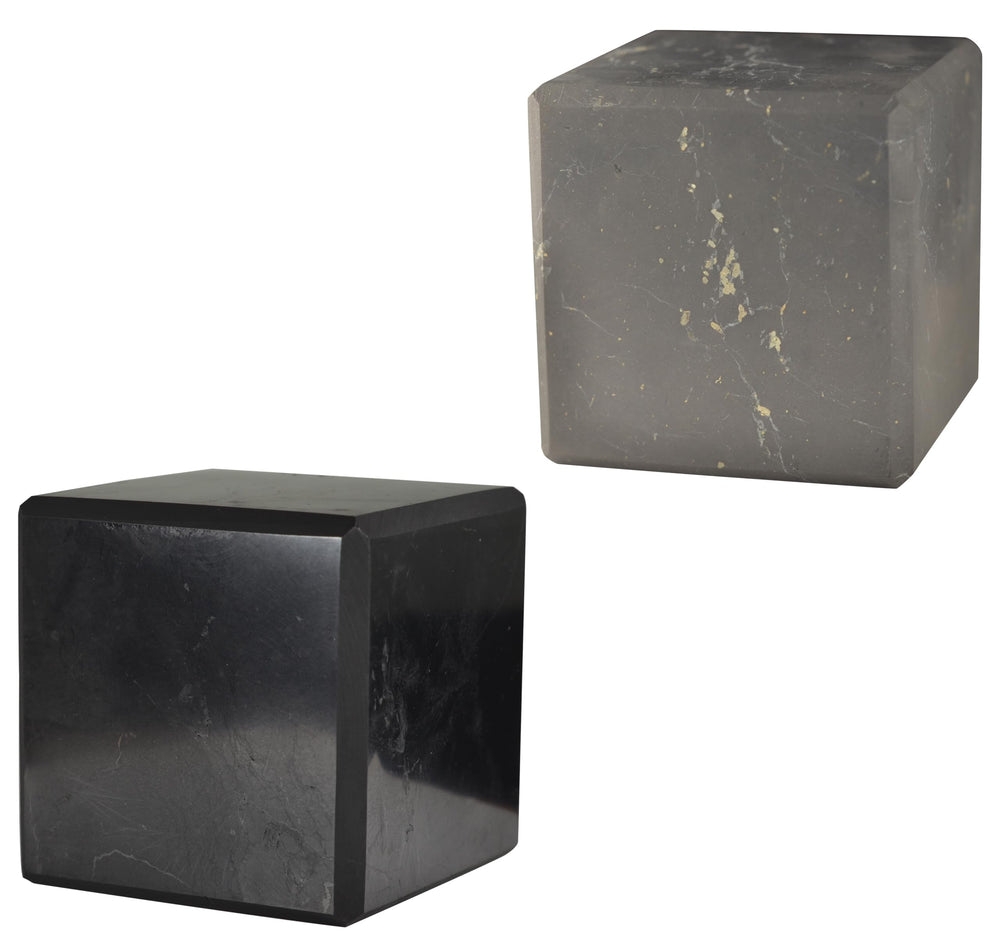 Shungite World 2pcs polished and unpolished cubes for energy balance at home