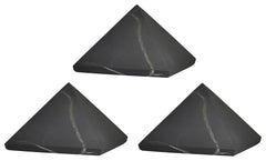 Shungite World 60mm desktop pyramid for energy balance beside electronics