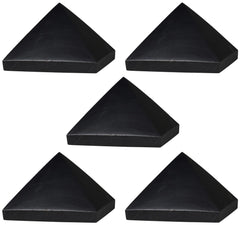 Shungite World 5pcs pyramid 40mm: grounding energy for desk and meditation.