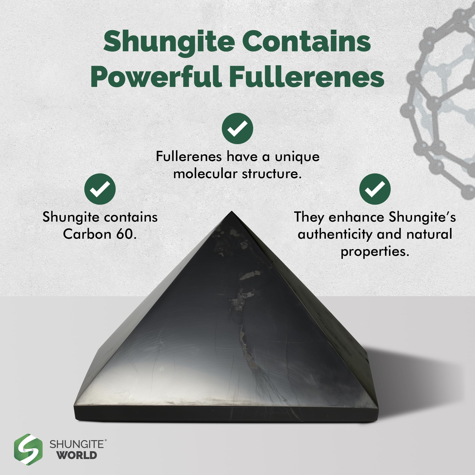 Shungite World 80 mm pyramid near router for energy harmony