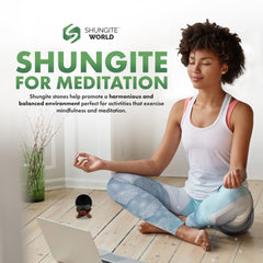 Shungite World sphere in living room, discreet protection and calming ambiance