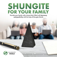 Shungite World authentic tall pyramid shelf decor adds a tactile Zen touch