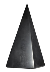 Shungite World authentic tall pyramid 80mm polished for energy balance at home