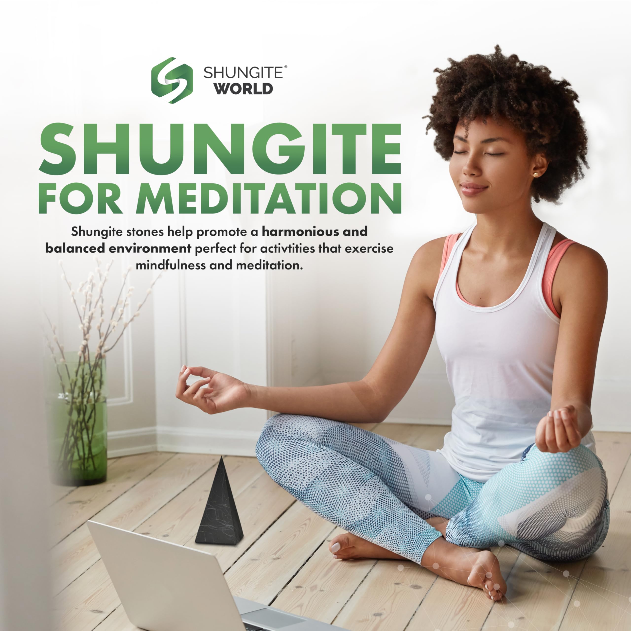 Shungite World bedroom-energy pyramid helps create a peaceful nighttime ambiance