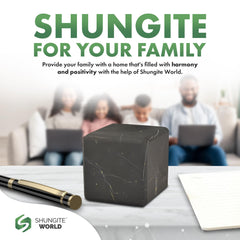 Shungite World unpolished cube showing natural texture for grounding rituals