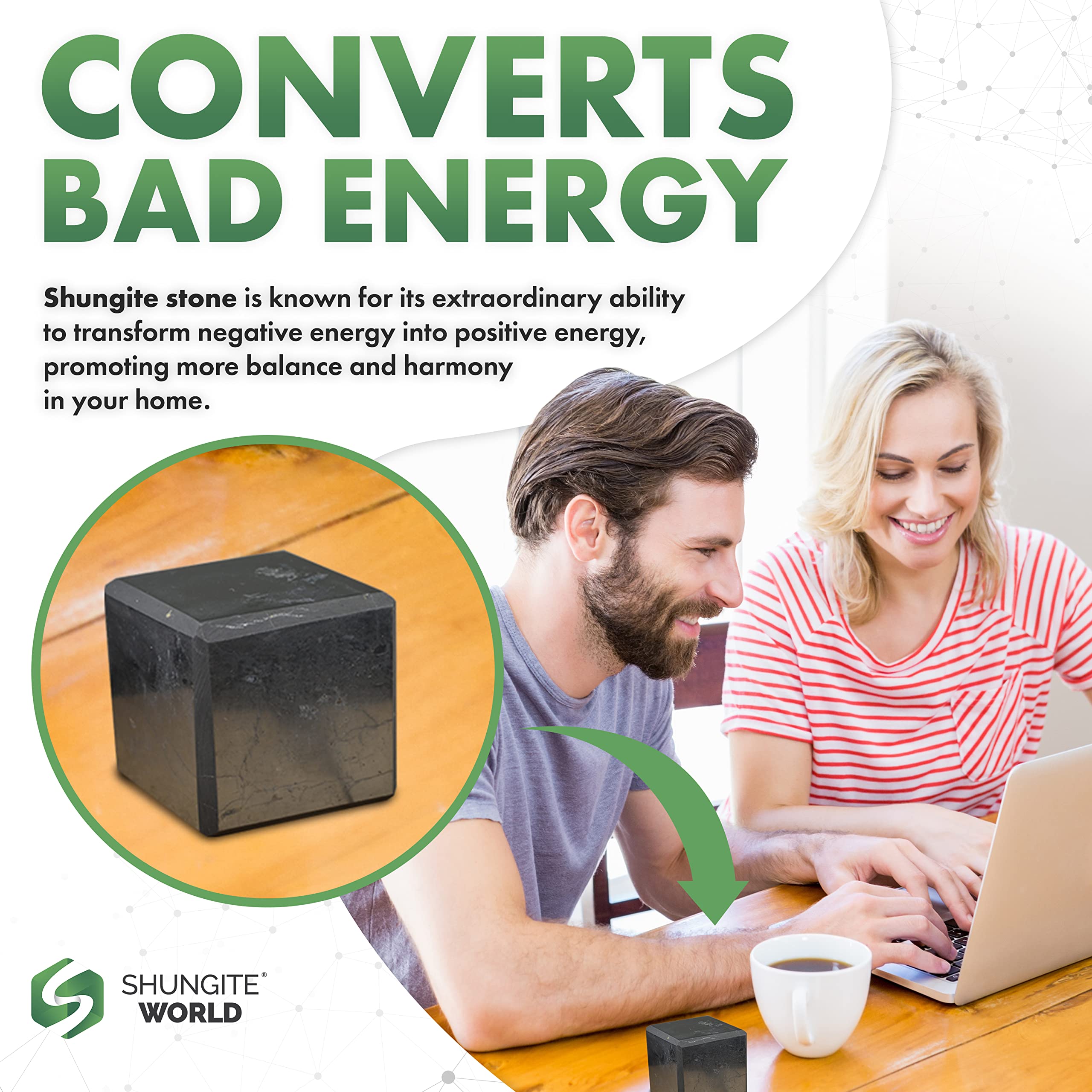 Shungite World cubes as decorative stones to promote mindfulness