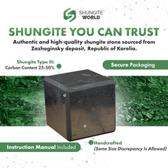 Shungite World karelian gemstone display complements crystal sets and rituals.