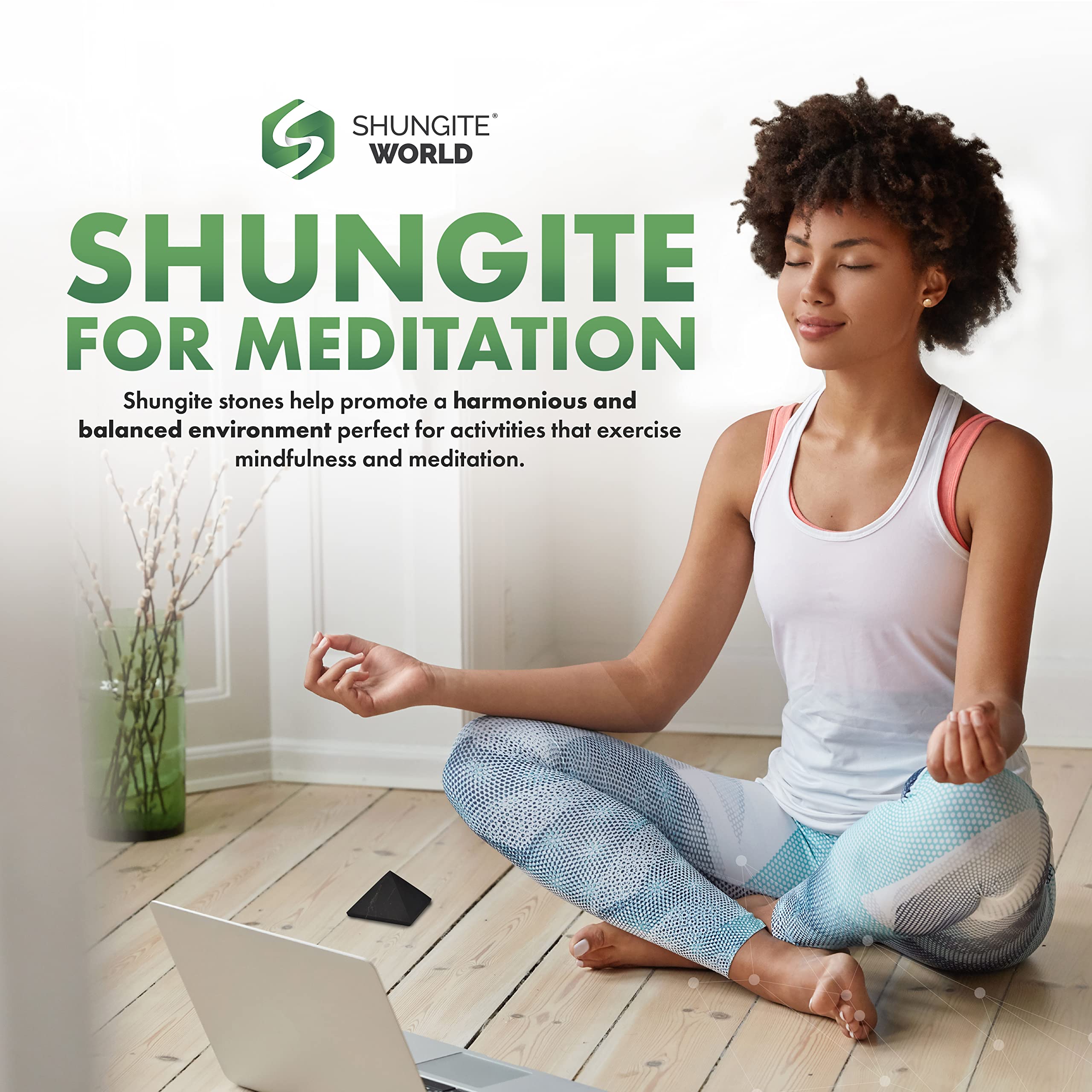 Shungite World pyramid bedroom setup supports tranquil sleep environment