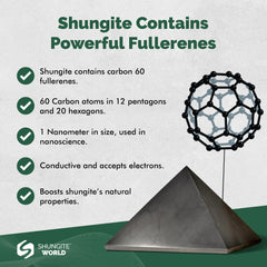 Shungite World pyramid with crystals boosts aesthetic and energy balance.